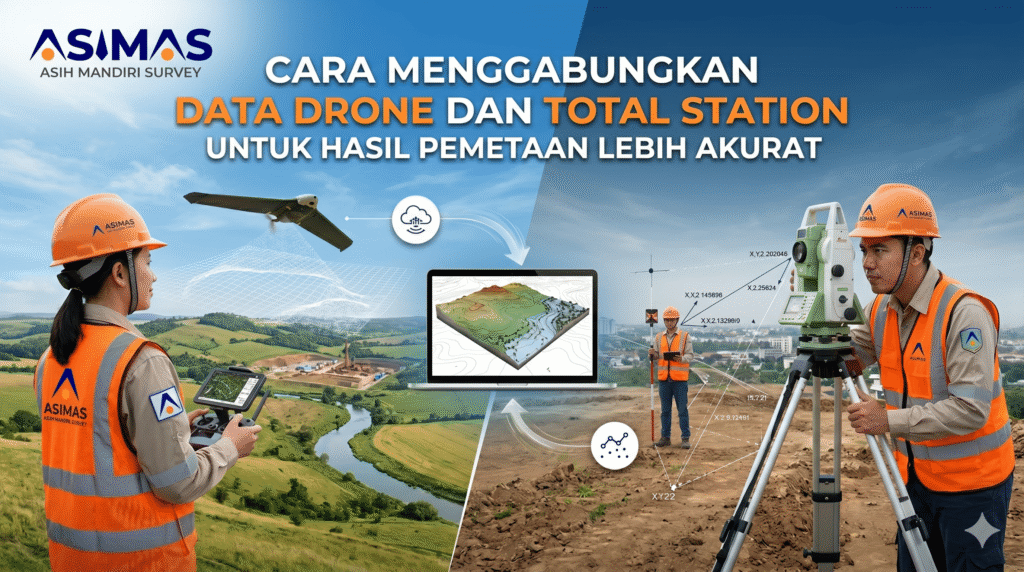 Cara Menggabungkan Data Drone dan Total Station untuk Hasil Pemetaan Lebih Akurat