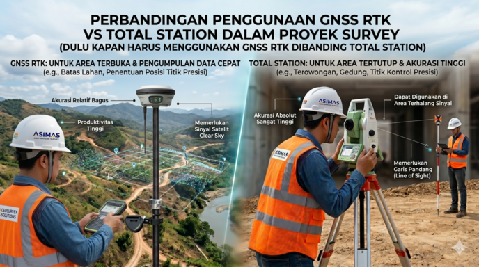 Kapan Harus Menggunakan GNSS RTK Dibanding Total Station dalam Proyek Survey?