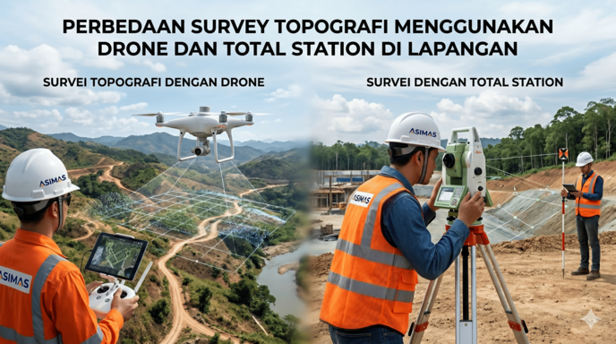 Perbedaan Survey Topografi Drone dan Total Station